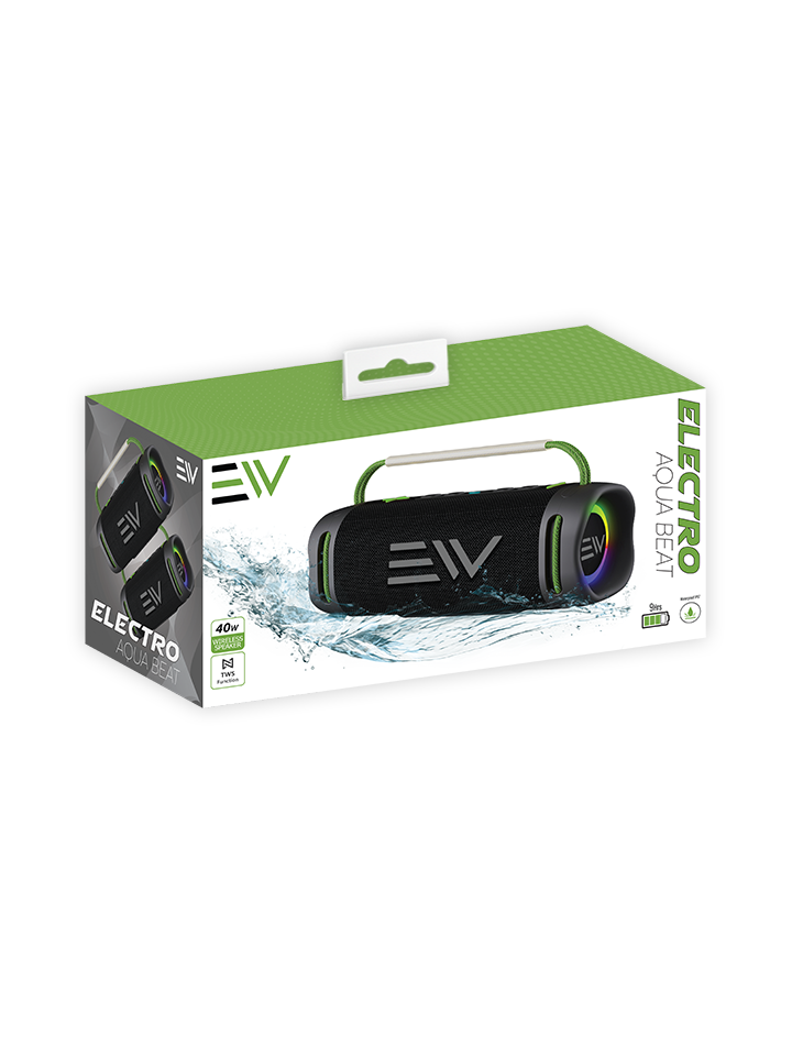 Electro Aqua Beat 40W Waterproof Bluetooth Speaker - Black