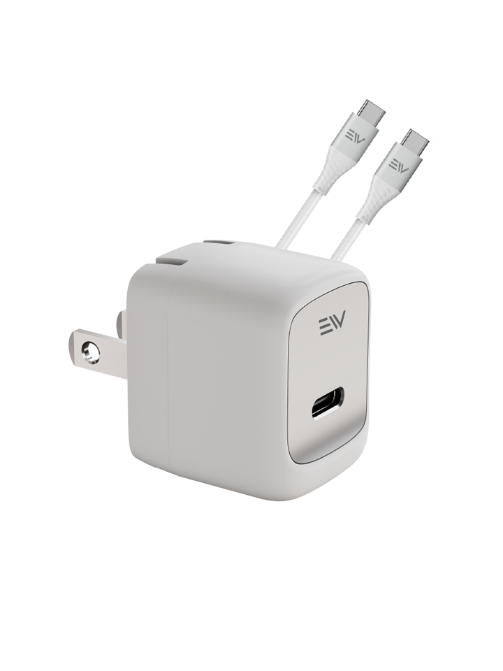 Electro Power - 30W Single Port UL Certified Wall Charger with Type C Cable - White