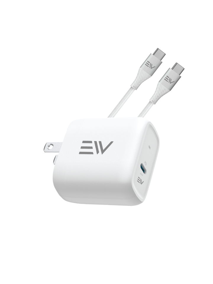 Electro Power - 45W Single Port UL Certified Wall Charger with Type C Cable - White