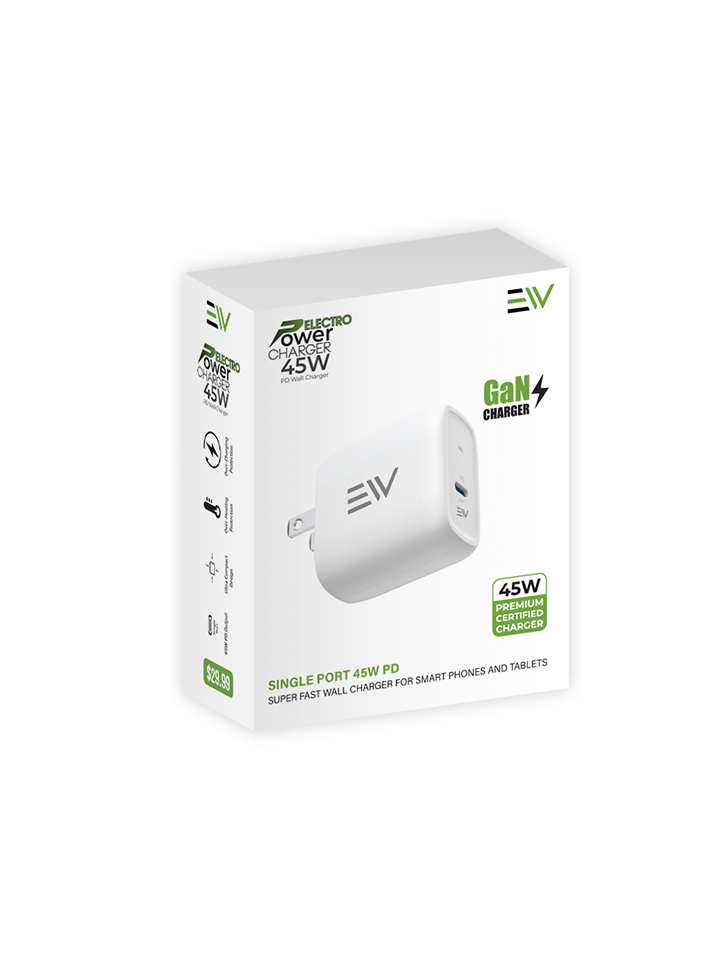 Electro Power - 45W Single Port UL Certified Wall Charger - White
