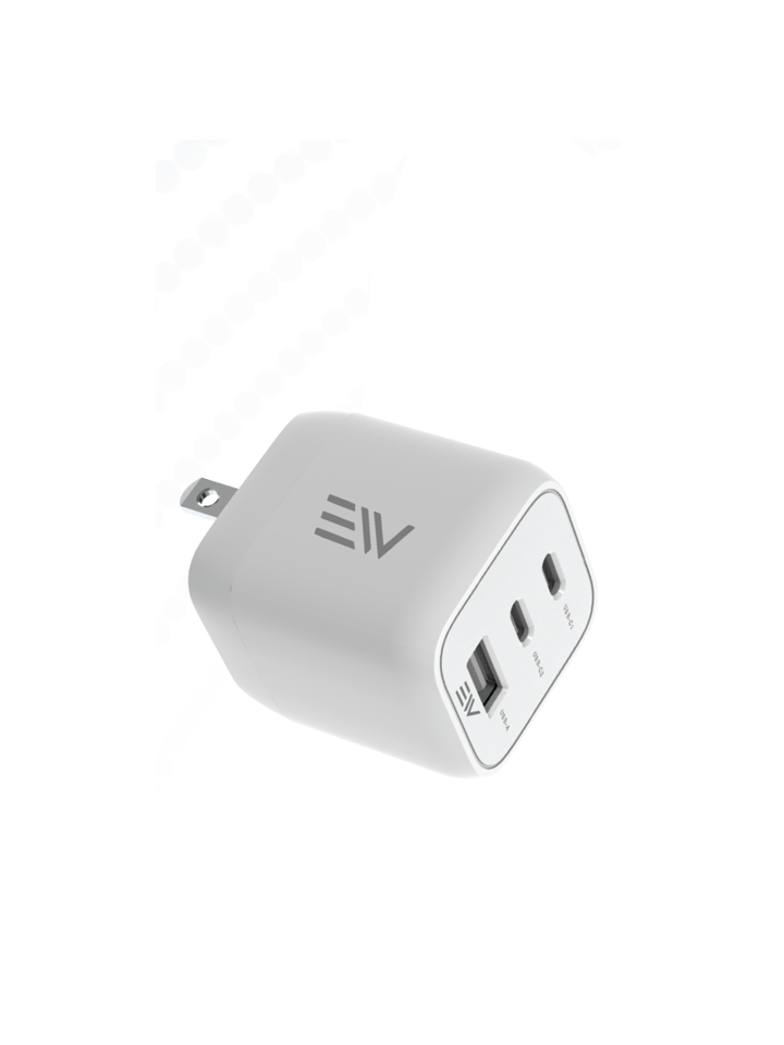 Electro Power - 65W 3 Port UL Certified Wall Charger - White