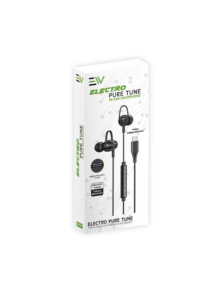 Electro Pure Tune In Ear Braided Wired Headset - Type C
