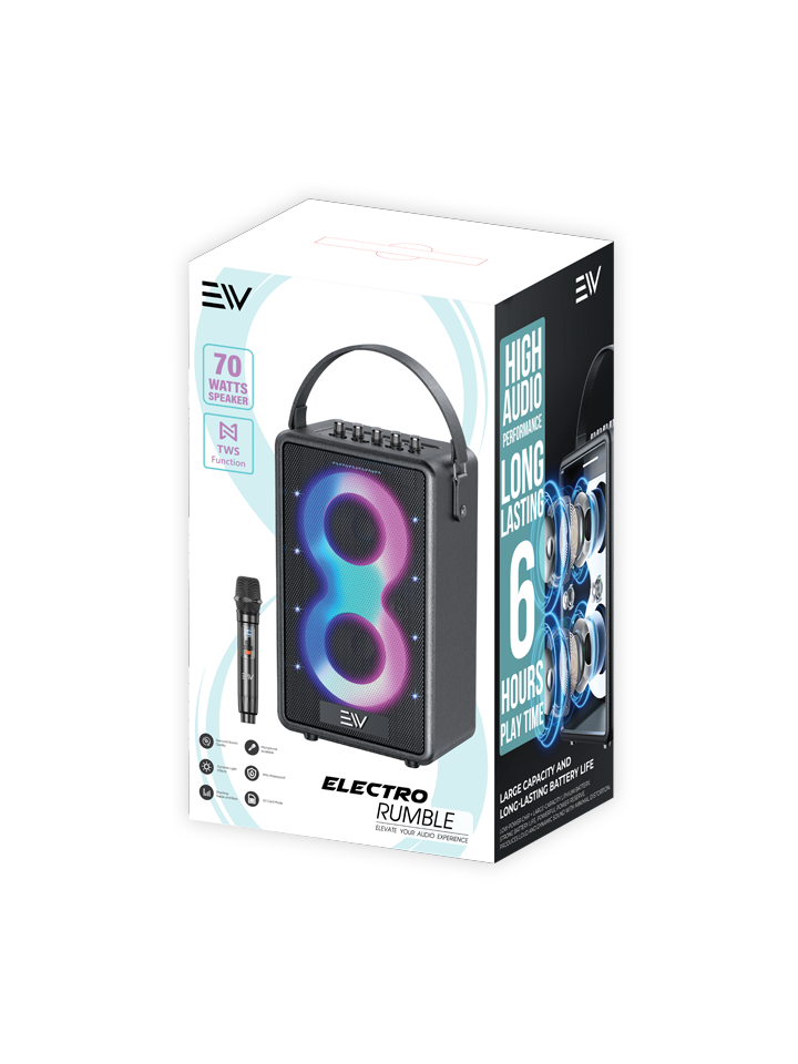 Electro Rumble 70W Bluetooth Speaker - Black