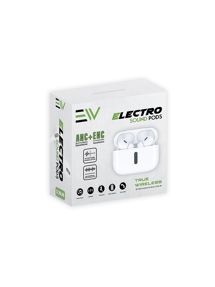 Electro - SoundPod Bluetooth headset ANC+ENC - White
